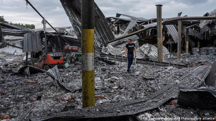 Ukraine Russland Krieg Zerstörung in der Region Charkiw