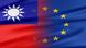 Bandera de Taiwán, fundida con la de la Unión Europea. Bandera de Taiwán, fundida con la de la Unión Europea.