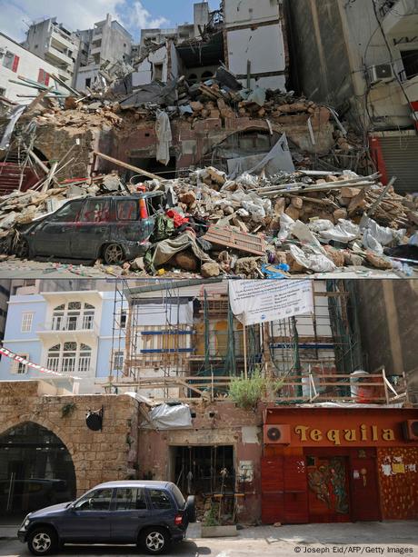 Imagen de Beirut antes y después de la brutal explosión