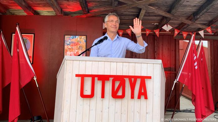 NATO Generalsekretär Jens Stoltenberg hält eine Rede 