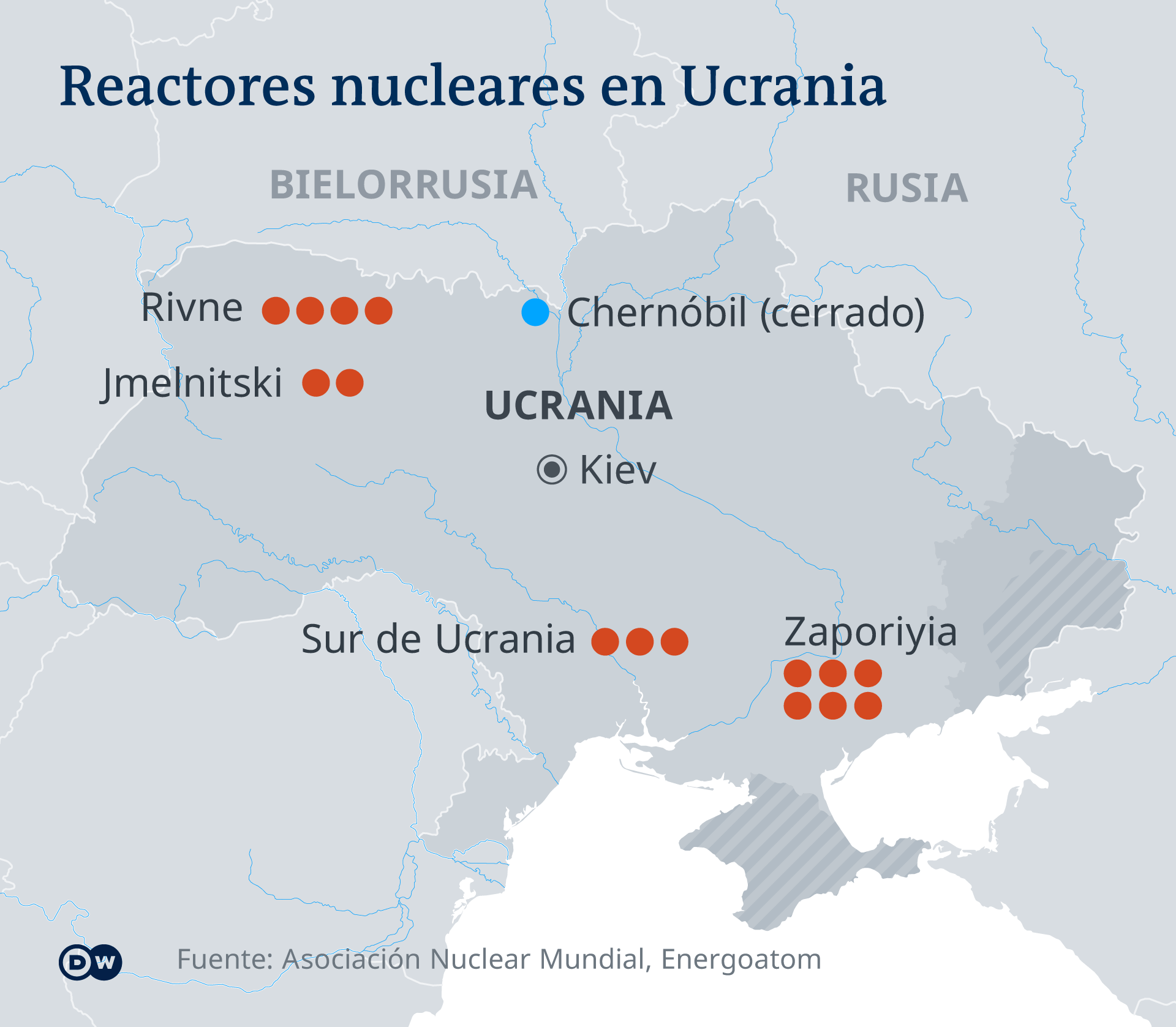 Harta centralelor atomice din Ucraina