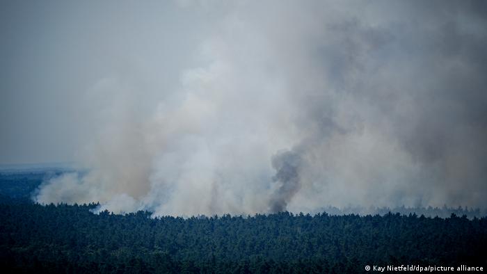 La explosión del depósito de armas desató un feroz incendio en el bosque berlinés de Grunewald.