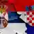 Flaggen Serbien und Kroatien