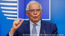 FILE - EU Foreign Policy Chief Josep Borrell speaks to the press after a meeting of EU defence ministers at the European Council building in Brussels in Brussels, Tuesday, May 17, 2022. Western European powers are pressing Iran to agree to a revival of its 2015 nuclear deal after a months-long standstill in negotiations, warning that what's on the table now is “the best possible deal.” Borrell, who has chaired long-running talks in Vienna, tweeted Wednesday, July 27, 2022 that “now is decision time if we are to save the Iran Nuclear Deal.” (AP Photo/Olivier Matthys, File)