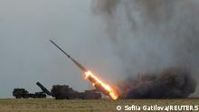 Ukrainian servicemen fire with a Bureviy multiple launch rocket system at a position in Kharkiv region, as Russia's attack on Ukraine continues, Ukraine August 4, 2022. REUTERS/Sofiia Gatilova