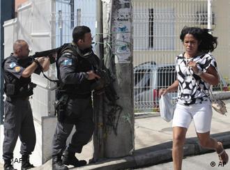 Aspecto del operativo policial de este fin de semana en Brasil.