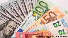 US dollars and euros