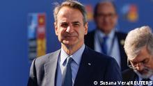 FILE PHOTO: Greek Prime Minister Kyriakos Mitsotakis attends a NATO summit in Madrid, Spain June 30, 2022. REUTERS/Susana Vera/File Photo