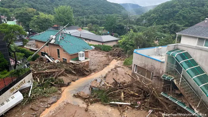 首尔南部的光州地区受灾尤重  