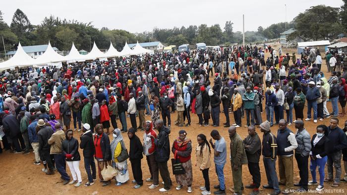 Voters queue in Nairobi for the 2022 Election
