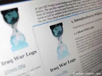 Wikileaks logo is shown on a monitor