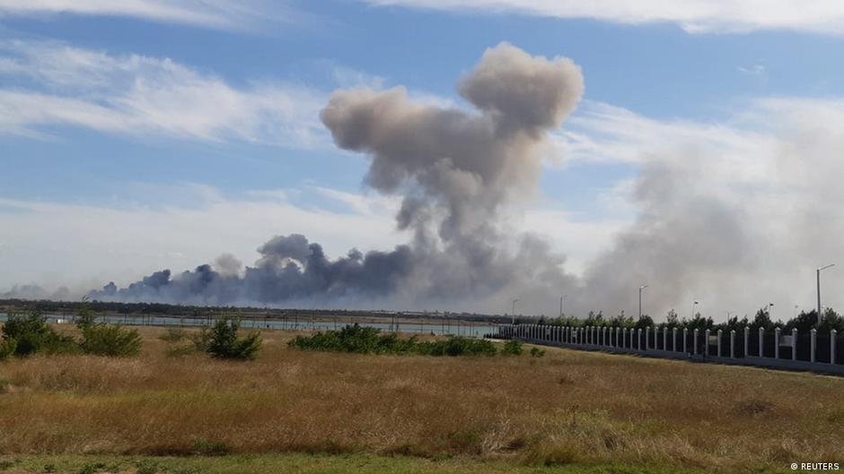 Explosions heard near Russian air base in Crimea
