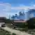 Rauch über dem Luftwaffenstützpunkt Nowofjodorowka auf der Krim