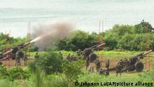 Taiwan's military conducts artillery live-fire drills at Fangshan township in Pingtung, southern Taiwan, Tuesday, Aug. 9, 2022. Taiwan's official Central News Agency reported that Taiwan's army will conduct live-fire artillery drills in southern Pingtung county on Tuesday and Thursday, in response to the Chinese exercises. (AP Photo/Johnson Lai)