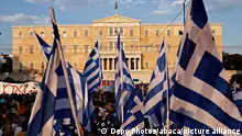 Concerns over Greece's financial crisis draws thousands of protesters to the Syntagma square in Athens, Greece, on June 29, 2015 with many throwing their weight behind Prime Minister Alexis Tsipras' anti-austerity stance in recent negotiations over the country's debt.Photos show protesters carrying signs and banners reading Oxi!  Greek for No! as the country prepares for an upcoming referendum on Sunday July 5 on whether or not to accept the demands of Greece's international creditors. Photo by Alexandros Michailidis/Depo Photos/ABACAPRESS.COM
