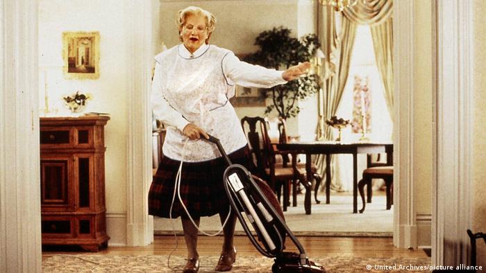 In one scene of the movie Mrs. Doubtfire, leading actor Robin Williams dances while vacuuming.
