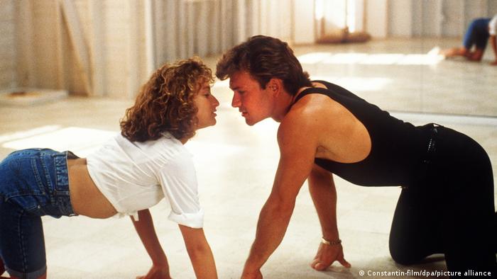 In a scene from the dance film Dirty Dancing the main characters get closer to each other on their hands and knees.