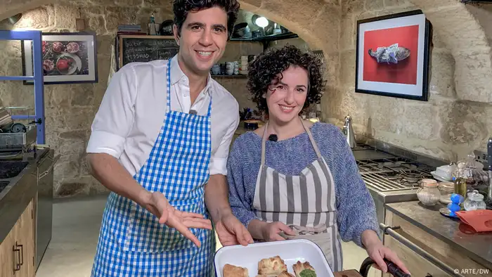 Jaafar Abdul Karim in a Maltese kitchen during the Mediterranean Journey.