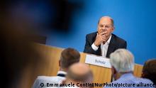 German Chancellor Olaf Scholz holds a press conference at the Bundespressekonferenz in Berlin, Germany on August 11, 2022. (Photo by Emmanuele Contini/NurPhoto)