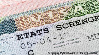 Passport sticker with Schengen visa Passport sticker with Schengen visa