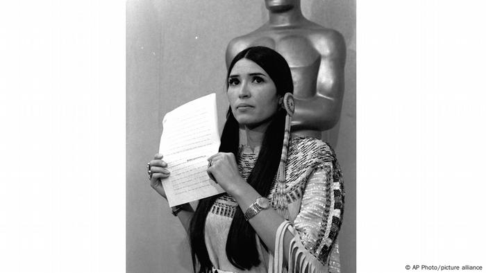 Sacheen Littlefeather at the 1973 Oscars ceremony