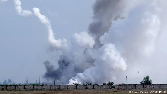 Пожар на складе боеприпасов в Крыму, 16 августа 2022 года
