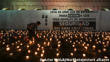 Candlelight vigil at the March 31 Square following the national meeting of journalists against violence against journalists in Mexico, in San Cristobal de las Casas. Yesterday, Friday March 4, a Mexican crime reporter has been killed in the central Mexican state of Zacatecas, becoming the seventh killed in the country so far this year. On Saturday, March 5, 2022, in San Cristobal de las Casas, Chiapas, Mexico. (Photo by Artur Widak/NurPhoto)
