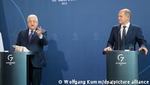 Berlin | Pressekonferenz: Olaf Scholz und Mahmoud Abbas