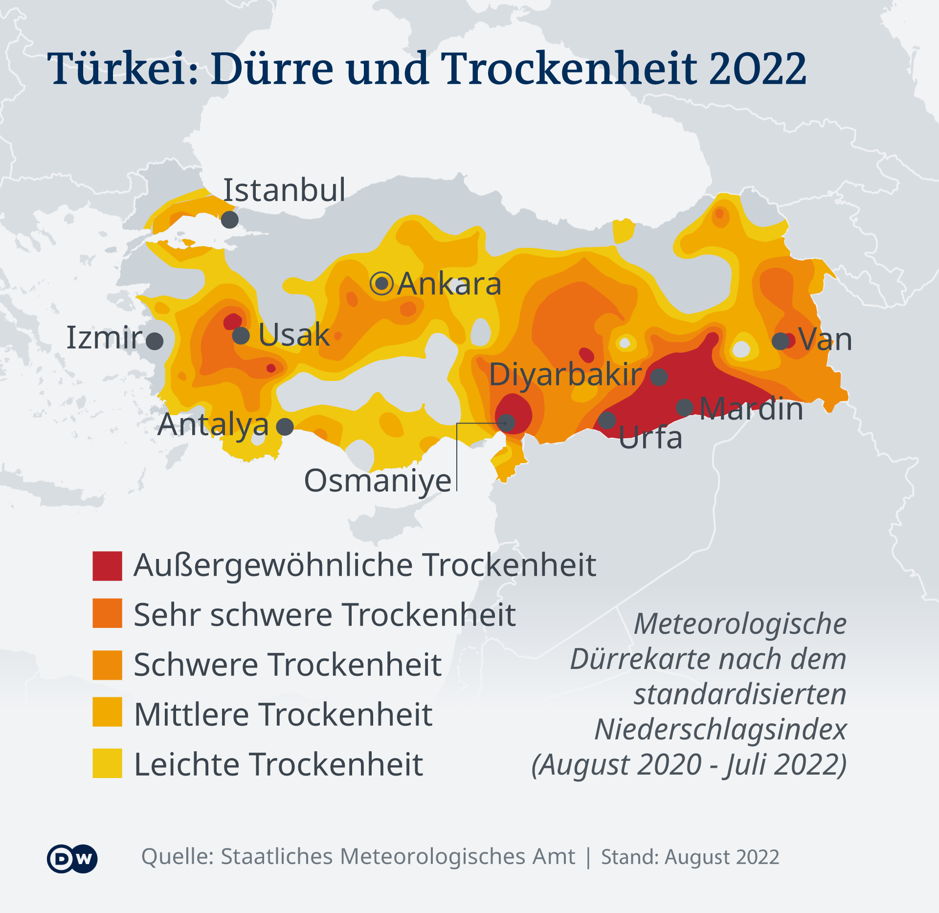 Infografik Dürre und Trockenheit in der Türkei 2022