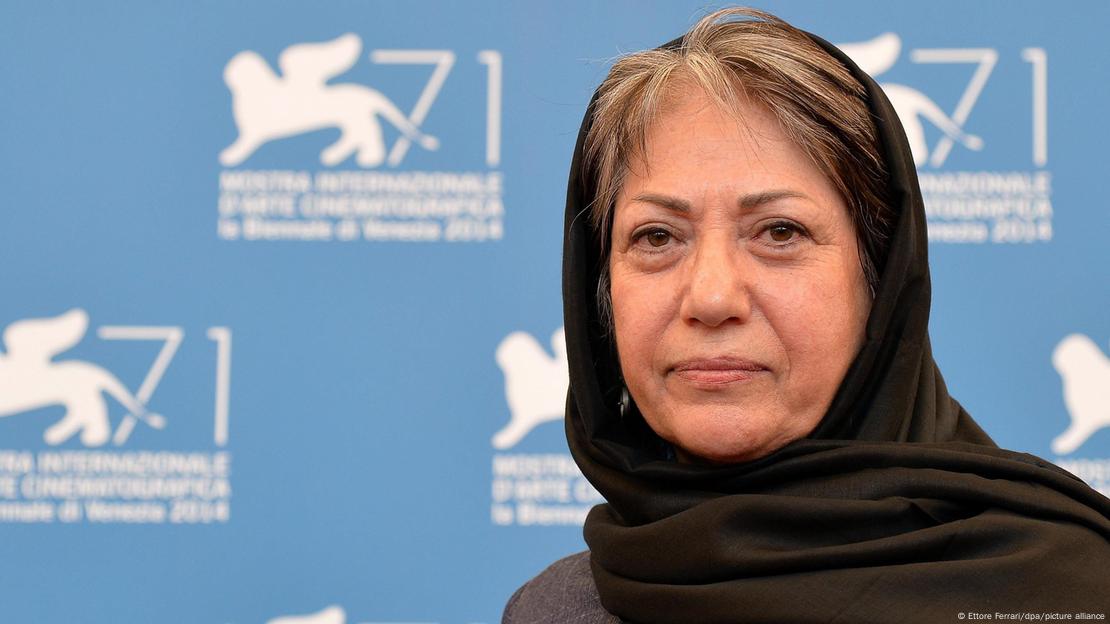 Rakhshan Banietemad at the Venice Film Festival in a headscarf in 2014.