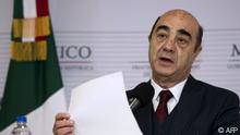 (FILES) In this file photo taken on November 7, 2014, Mexican Attorney General Jesus Murillo Karam offers a press conference in Mexico City where he announced that suspected gang members confessed to killing more than 40 missing students and incinerating their remains in a case that shocked the country. - Mexican authorities arrested former Attorney General Jesús Murillo Karam on Friday August 19, 2022, responsible for the disputed investigation into the disappearance of 43 students in 2014 and the highest-ranking official detained so far in this case, the Attorney General's Office reported. (Photo by Omar TORRES / AFP)