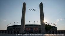 Feature, Aussenansicht des Olympiastadions, am 04.08.2018 Leichtathletik Europameisterschaft 2018 in Berlin/ Deutschland vom 06.08. - 12.08.2018.