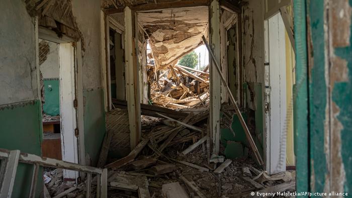 Un hospital destruido por los invasores en Ucrania.