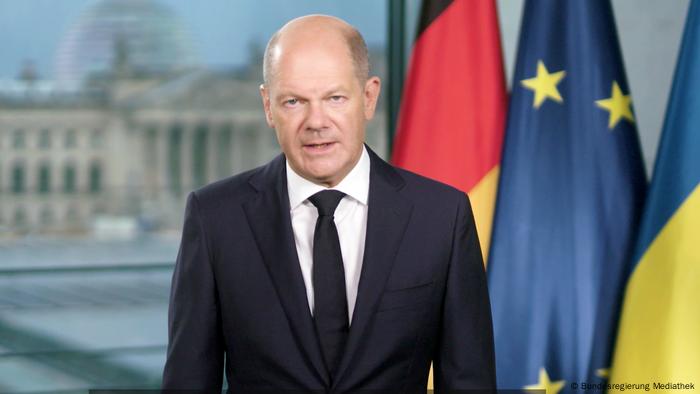 Screenshot Olaf Scholz I Ansprache an die Ukraine