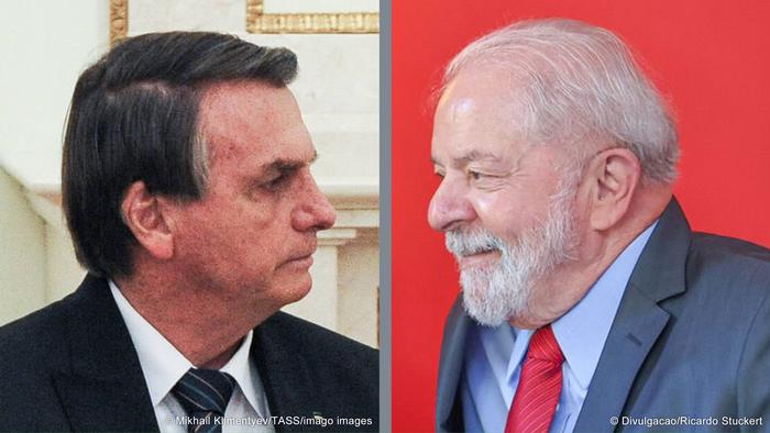 Bolsonaro (esq.) e Lula da Silva são os principais candidatos nestas eleições gerais no Brasil