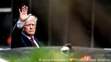 Former President Donald Trump waves as he departs Trump Tower, Wednesday, Aug. 10, 2022, in New York, on his way to the New York attorney general's office for a deposition in a civil investigation. (AP Photo/Julia Nikhinson)