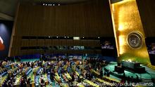 Delegates engage in conversation at the tenth review conference of parties to the Treaty on the Nonproliferation of Nuclear Weapons at the United Nations General Assembly on October 26, 2022 in New York City, USA (Photo by John Lamparski/NurPhoto)