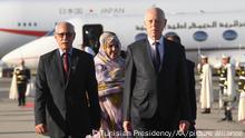 TUNIS, TUNISIA - AUGUST 26: (----EDITORIAL USE ONLY Äì MANDATORY CREDIT - TUNISIAN PRESIDENCY / HANDOUT - NO MARKETING NO ADVERTISING CAMPAIGNS - DISTRIBUTED AS A SERVICE TO CLIENTS----) Tunisian President Kais Saied-Brahim Ghali leader of the Polisario Front in Tunis, Tunisia on August 26, 2022. TUNISIAN PRESIDENCY / Anadolu Agency