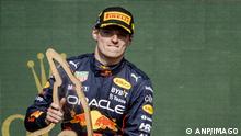 SPA - Max Verstappen celebrates his podium victory after the F1 Grand Prix of Belgium at the Circuit of Spa-Francorchamps on August 29, 2022 in SPA, Belgium. ANP SEM VAN DER WAL F1 Grand Prix of Belgium 2022 xVIxANPxSportx/xxANPxIVx *** SPA Max Verstappen celebrates his podium victory after the F1 Grand Prix of Belgium at the Circuit of Spa Francorchamps on August 29, 2022 in SPA, Belgium ANP SEM VAN DER WAL F1 Grand Prix of Belgium 2022 xVIxANPxSportx xxANPxIVx 453633511 originalFilename: 453633511.jpg