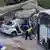 Автобусът на каналджиите, който премаза в Бургас полицейска кола и уби двама полицаи
