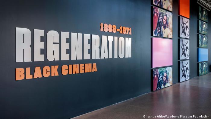 Text on a wall: 1898-1971 — Regeneration — Black Cinema