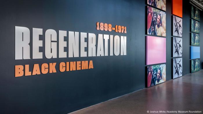 Text on a wall: 1898-1971 — Regeneration — Black Cinema