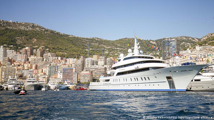 A large yacht photographed in Monaco.