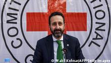 Robert Mardini, Director-General of the International Committee for the Red Cross (ICRC) attends a press conference on his fourth and last day of visit in the country, in Kabul on November 11, 2020. (Photo by WAKIL KOHSAR / AFP) (Photo by WAKIL KOHSAR/AFP via Getty Images)