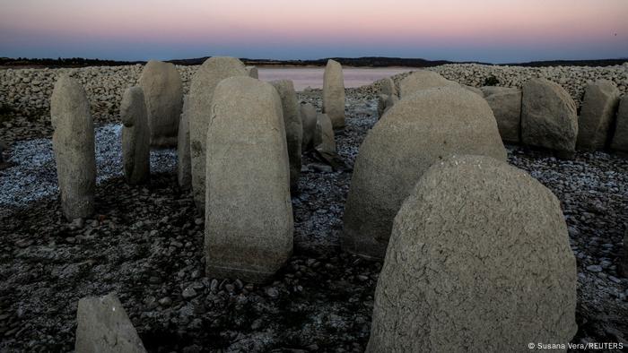 Upstanding stones, the Guadalperal dolmen in Extremadura, Spain.