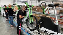 Portugiesische Firmen wie Incycles produzieren auch für internationale Bike-Share-Konzerne. 31.08.2022, Anadia, Portugal