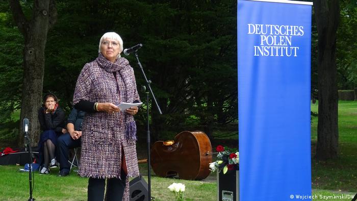 Niemiecka minister ds. kultury i mediów Claudia Roth podczas uroczystości w 83. rocznicę napaści niemieckiej na Polskę