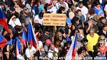 Demonstration entitled Czech Republic in the first place to protest against current leadership of Czechia was held on September 3, 2022, on the Wenceslas Square in Prague, Czech Republic. (CTK Photo/Michal Kamaryt)