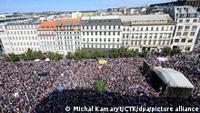 Demonstration entitled Czech Republic in the first place to protest against current leadership of Czechia was held on September 3, 2022, on the Wenceslas Square in Prague, Czech Republic. (CTK Photo/Michal Kamaryt)