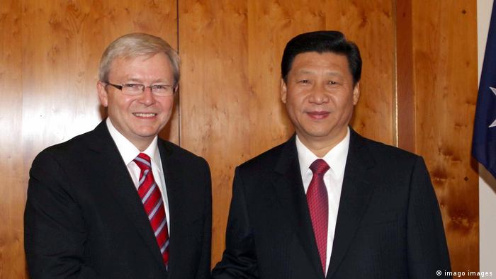 2010年，陆克文还在任总理，在堪培拉与时任中国国家副主席的习近平会面。